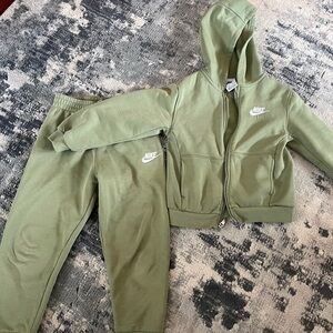 Nike Kids Olive Green Hoodie and Joggers Set